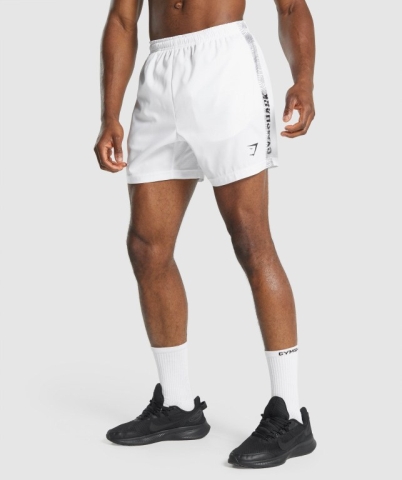 Gymshark Graphic Sport Men's Shorts White | UAE-06EUDJ