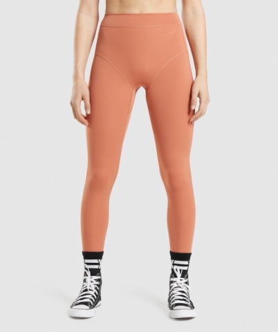 Gymshark KK Fit 7/8 High Waisted Women's Leggings Orange | UAE-81IEAX