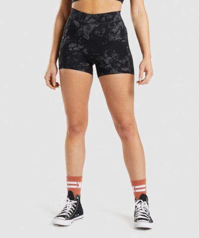 Gymshark KK Fit Women's Shorts Black Camo | UAE-73AQOG