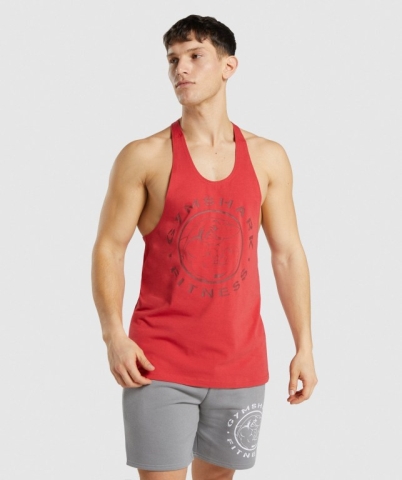 Gymshark Legacy Men's Tank Tops Red | UAE-68OTCW