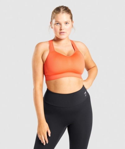 Gymshark Lightweight High Support Training Women's Sports Bra Orange | UAE-67MDQN