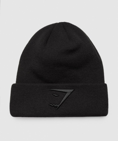 Gymshark New Era Sharkhead Cuff Knit Men's Headwear Black | UAE-50VRDS