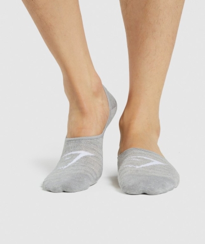 Gymshark No Show 3pk Women's Socks White / Light Grey / Black | UAE-93MXEG