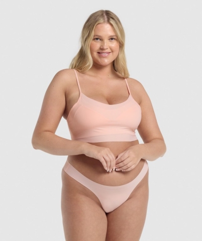 Gymshark No VPL Bralette Women's Underwear Light Pink | UAE-57SZIB