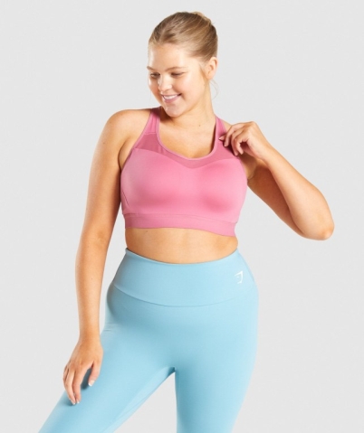 Gymshark Open Back Training Women's Sports Bra Pink | UAE-26MAXK