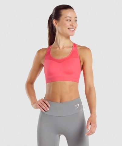 Gymshark Open Back Training Women's Sports Bra Pink | UAE-51XTHL