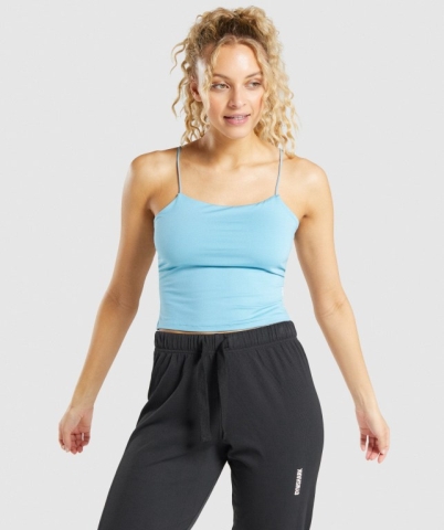 Gymshark Pause Cami Women's Tank Tops Light Blue | UAE-63WBPC