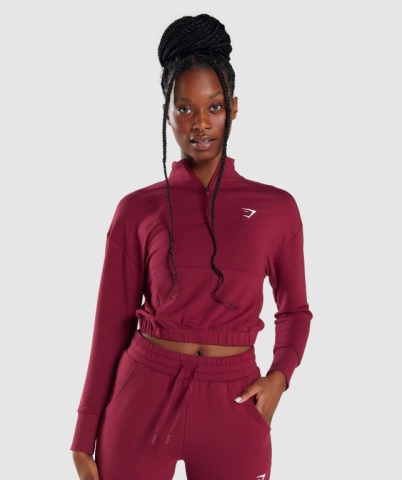 Gymshark Pippa Training Women's Hoodies Burgundy | UAE-84JEQY