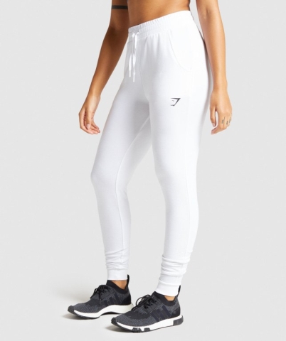 Gymshark Pippa Training Women's Joggers White | UAE-06ZDWU