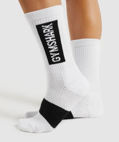 Gymshark Premium (1pk) Men's Socks White | UAE-96STLV