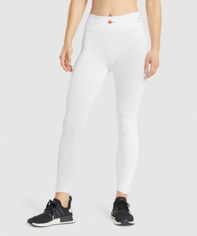 Gymshark Pulse High Waisted Women's Leggings White | UAE-48IYGK