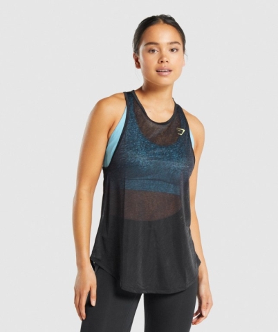 Gymshark Pulse Lightweight Women's Tank Tops Black | UAE-14ZOIY