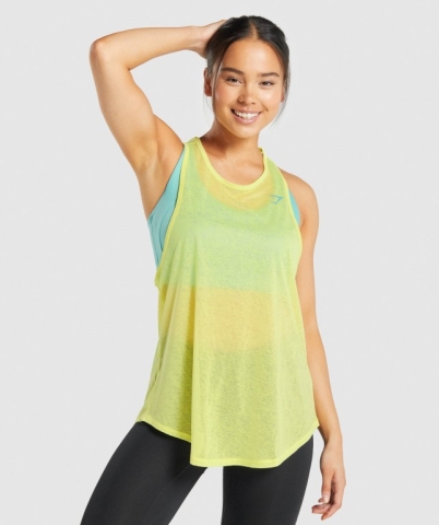 Gymshark Pulse Lightweight Women's Tank Tops Yellow | UAE-94TJNH