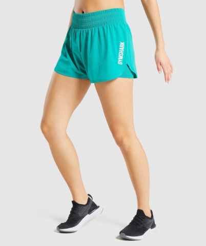 Gymshark Pulse Mid Rise Women's Shorts Green | UAE-62LBGJ