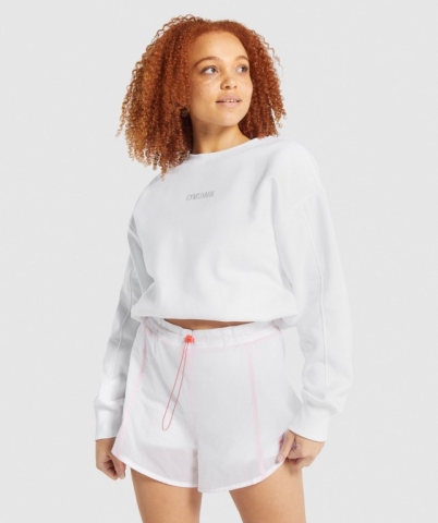 Gymshark Pulse Women's Hoodies White | UAE-80TIDJ