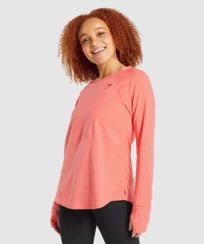 Gymshark Pulse Women's T Shirts Pink | UAE-28PKMW