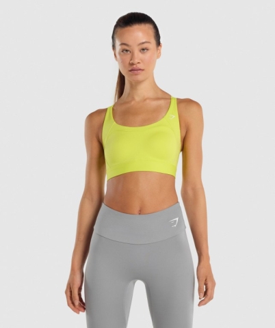 Gymshark Racer Back Training Women's Sports Bra Yellow | UAE-15GADJ