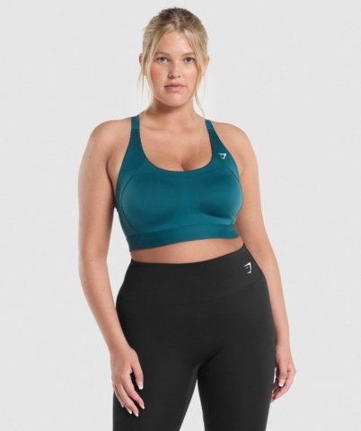 Gymshark Racer Back Training Women's Sports Bra Turquoise | UAE-52CNSU