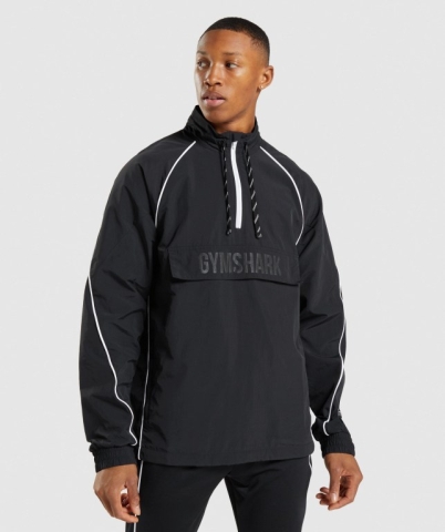 Gymshark Recess Lightweight Men's Jackets Black / White | UAE-32JKYO