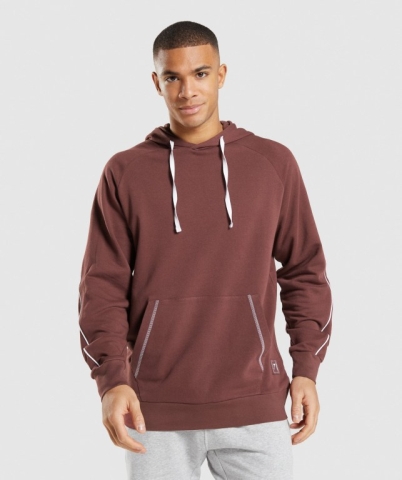 Gymshark Recess Men's Hoodies Pink Brown / White | UAE-10BNWU