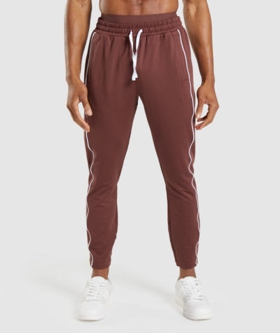 Gymshark Recess Men's Joggers Pink Brown / White | UAE-48ERPD