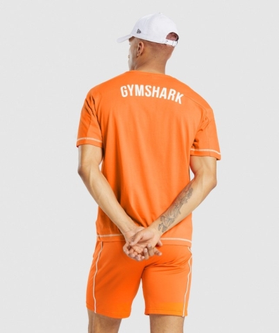 Gymshark Recess Men's T Shirts Orange | UAE-86ZJRF