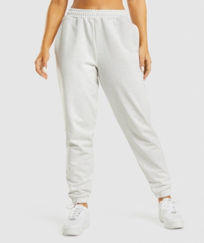 Gymshark Rest Day Sweats Women's Joggers White | UAE-64ORHM