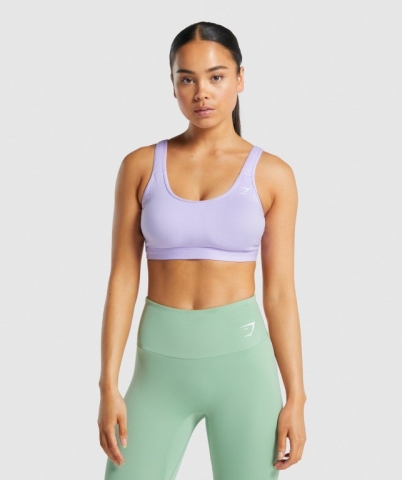 Gymshark Scoop Neck Training Women's Sports Bra Light Purple | UAE-60PTUL