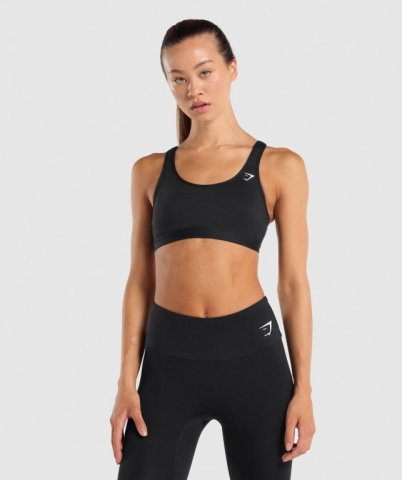 Gymshark Scoop Neck Training Women's Sports Bra Black | UAE-79RJNS