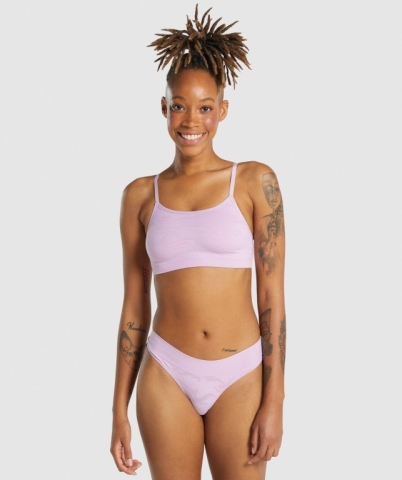 Gymshark Seamless High Neck Bralette Women's Underwear Light Pink | UAE-75JMWX