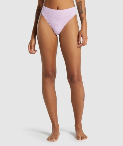 Gymshark Seamless High Rise Thong Women's Underwear Light Pink | UAE-43IRMB