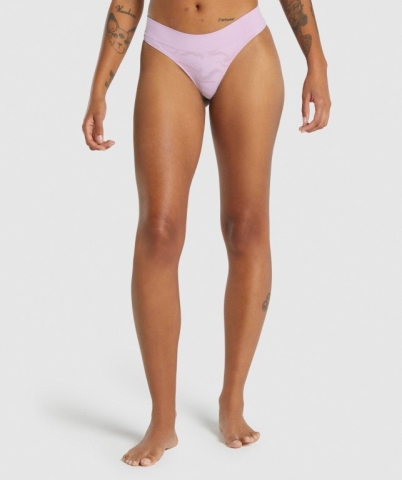 Gymshark Seamless Low Rise Thong Women's Underwear Light Pink | UAE-97ZNOU