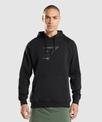 Gymshark Sharkhead Infill Men's Hoodies Black | UAE-18YGNL