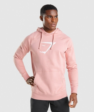 Gymshark Sharkhead Infill Men's Hoodies Pink | UAE-71PSJC