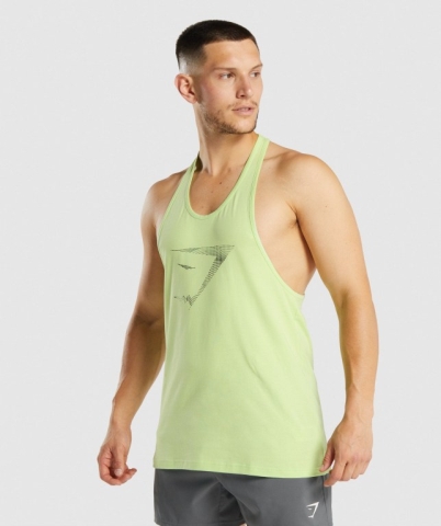 Gymshark Sharkhead Infill Men's Tank Tops Light Green | UAE-52SFMI