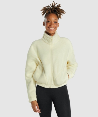 Gymshark Sherpa Women's Jackets Yellow | UAE-05SBTP