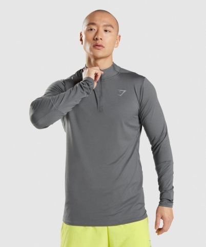 Gymshark Speed 1/4 Zip Men's Hoodies Grey | UAE-38TUEC