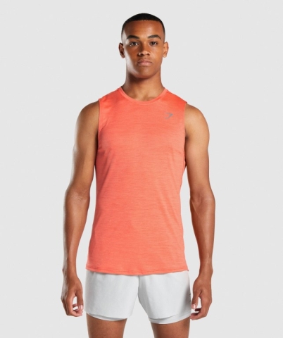 Gymshark Speed Men's Tank Tops Orange | UAE-45RGPJ