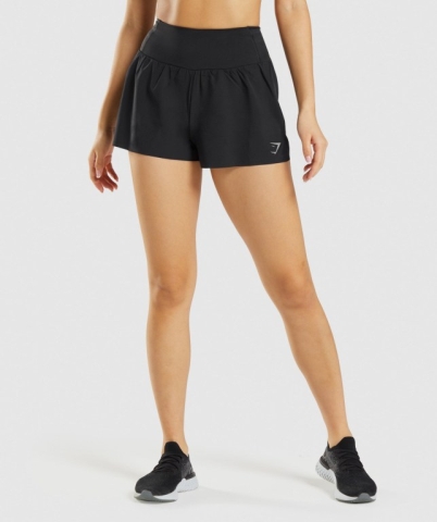 Gymshark Speed Women's Shorts Black | UAE-15FKCH