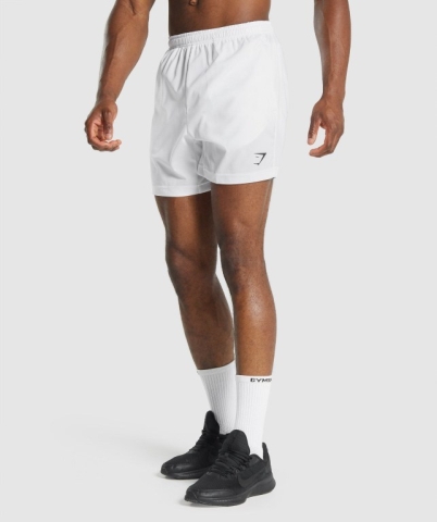 Gymshark Sport Men's Shorts White | UAE-96SGJL