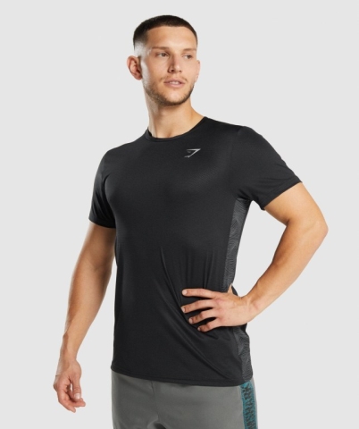 Gymshark Sport Men's T Shirts Black | UAE-39EIZM