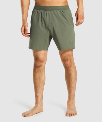 Gymshark Studio Men's Shorts Green | UAE-47SCKU