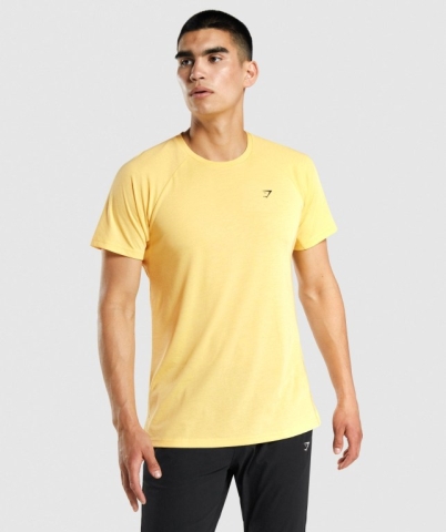 Gymshark Studio Men's T Shirts Yellow | UAE-76EYMQ