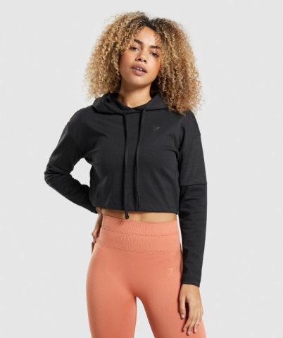 Gymshark Studio Warm-Up Women's Hoodies Black | UAE-02MSOK