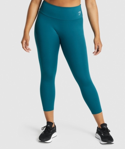 Gymshark Training 7/8 High Waisted Women's Leggings Turquoise | UAE-34CQSU