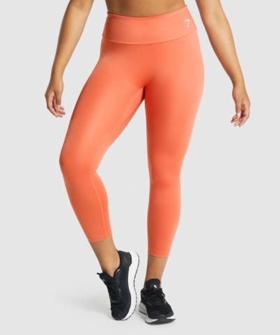 Gymshark Training 7/8 High Waisted Women's Leggings Orange | UAE-36PJKI