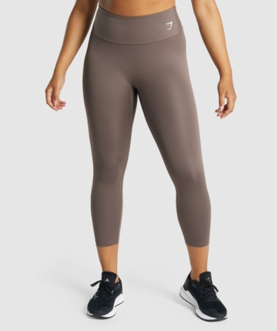 Gymshark Training 7/8 High Waisted Women's Leggings Brown | UAE-48LYDT