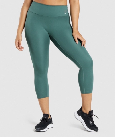 Gymshark Training 7/8 High Waisted Women's Leggings Dark Green | UAE-64EXIM