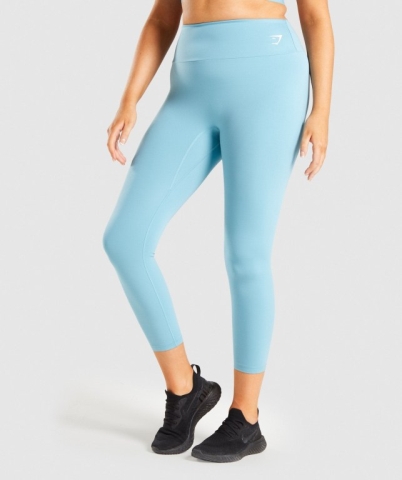 Gymshark Training 7/8 High Waisted Women's Leggings Light Blue | UAE-87WQHZ