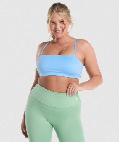 Gymshark Training Bandeau Women's Sports Bra Light Blue | UAE-82LCVA